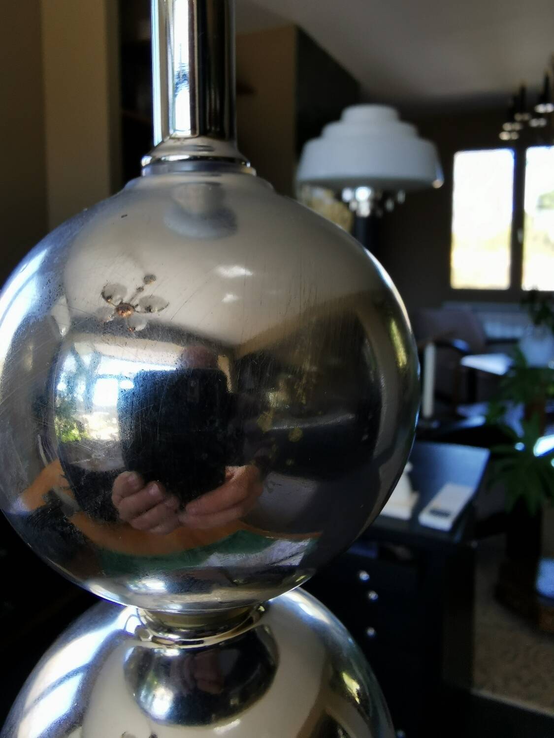 Vintage metal ball lamp from the 80s