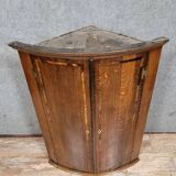 18th century hanging corner cupboard in oak and marquetry circa 1780