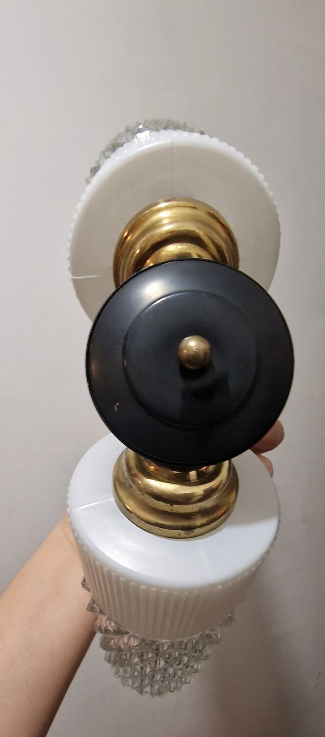 Chandelier 2 burners with chiseled glasses