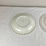 Pair of openwork plates with floral decoration “Les Islettes” early 19th century