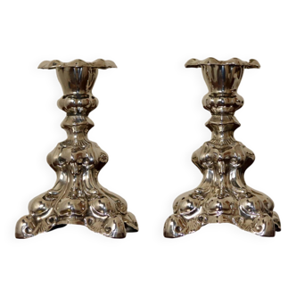 Pair of Vintage Swedish Silver Candleholder
