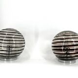 Pair of murano swirl glass table lamps, 1970s