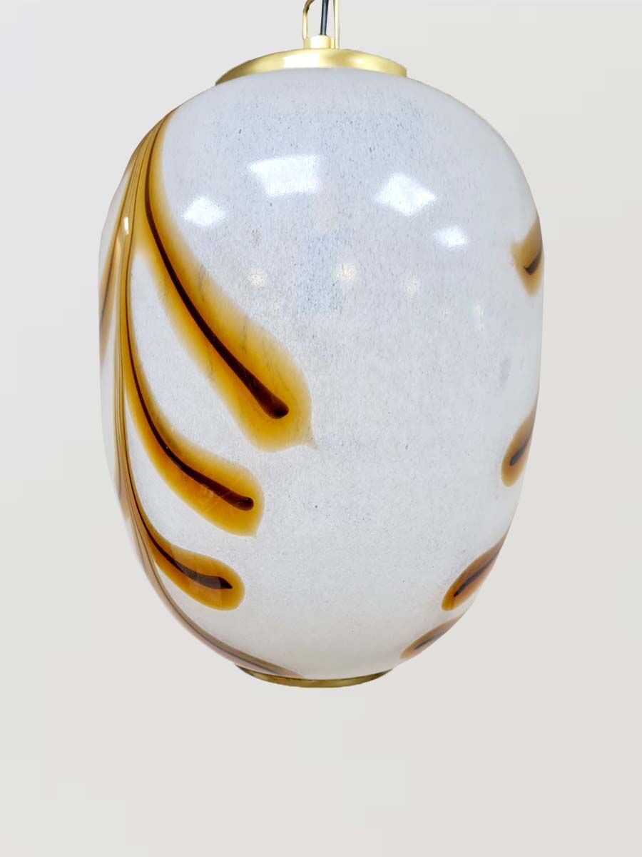 Vintage large design Italian Murano glass pendant lamp