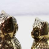 Duo of brass owls