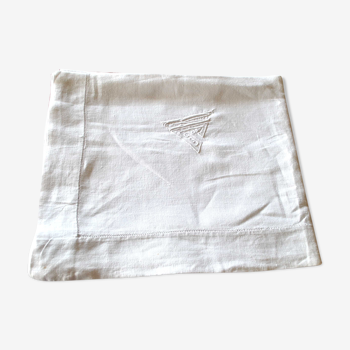 Nappe de campagne vintage en coton brodé