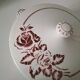 Digoin Sarreguemines Atlantic pattern tureen, deep red rose decoration