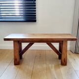 Banc vintage en bois, fabriqué artisanalement, style rustique