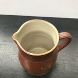 Ancien pichet grès marron intérieur blanc années 70 vintage