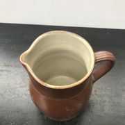 Former pitcher brown sandstone interior white 70s vintage