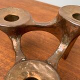 Vintage German brutalist metal candlestick by Harjes