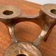 Vintage German brutalist metal candlestick by Harjes