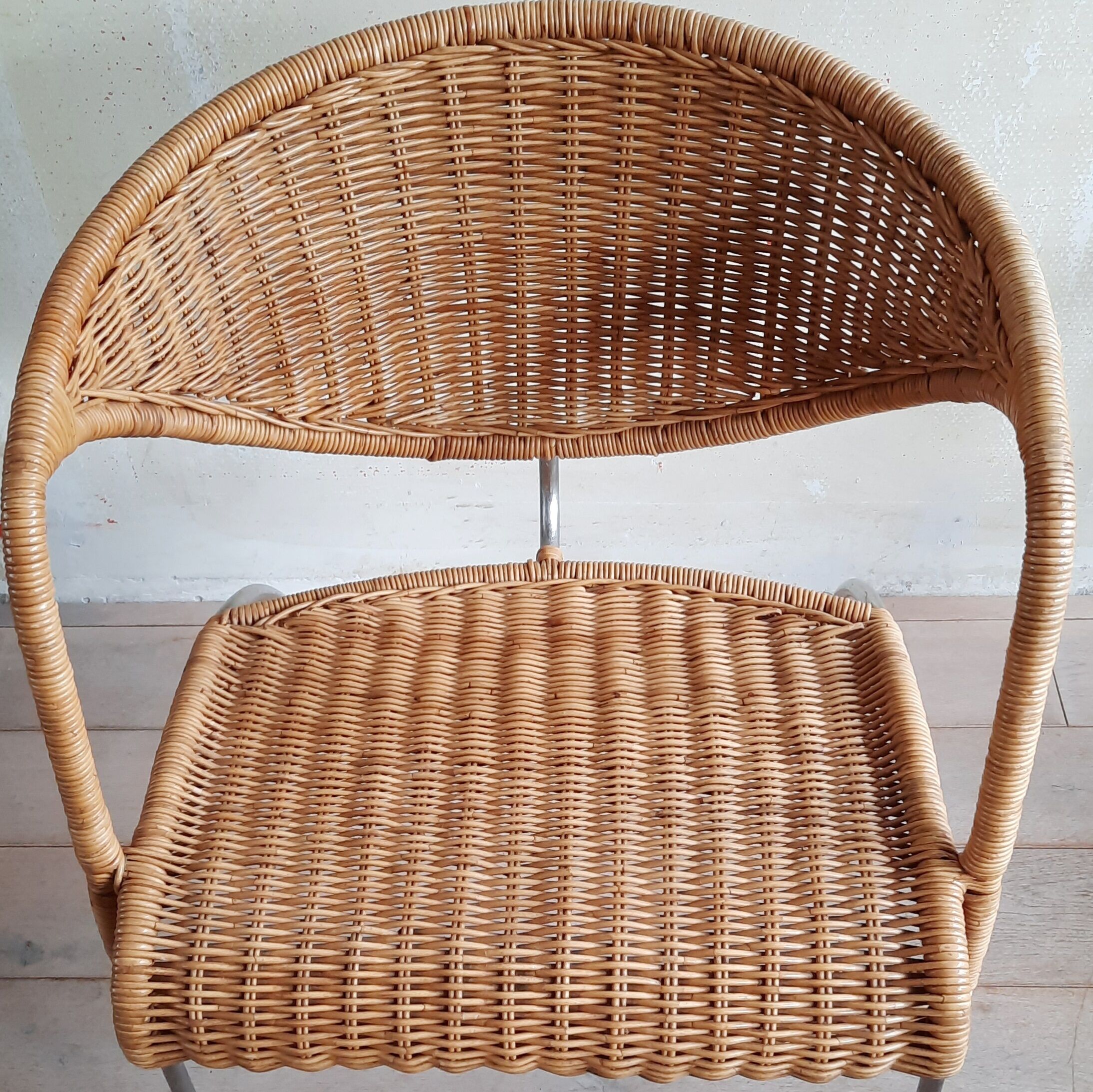 Rattan Design Chair with Metal Frame, 1980s/1990s