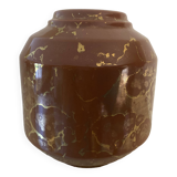 Brown ceramic vase with gilding by Lucien Brisdoux