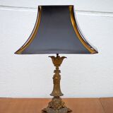 Bronze lamp with lampshade, bronze table lamp, living room lamp, lampshade lamp, accent lamp