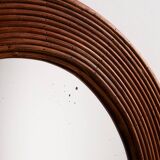 Miroir encadré de canne