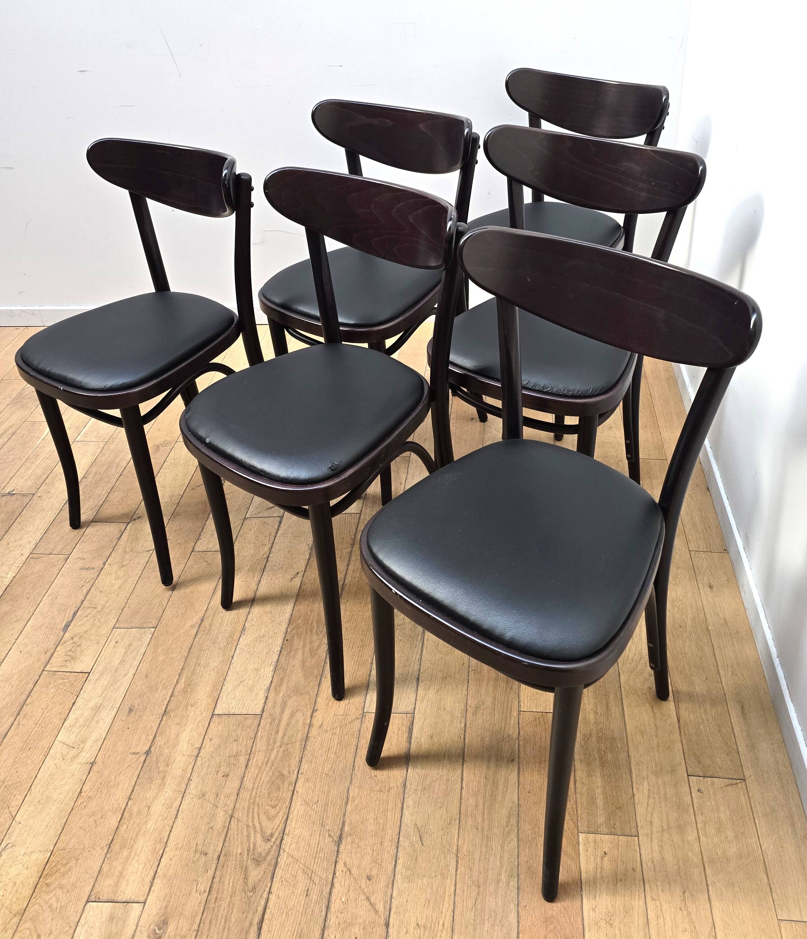 Set of 6 Banana bistro chairs, TON