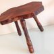 Vintage brutalist wooden tripod stool from the 60s and 70s