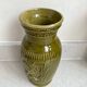 Vintage olive green glazed ceramic vase