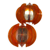 Paire d’appliques orange Muno