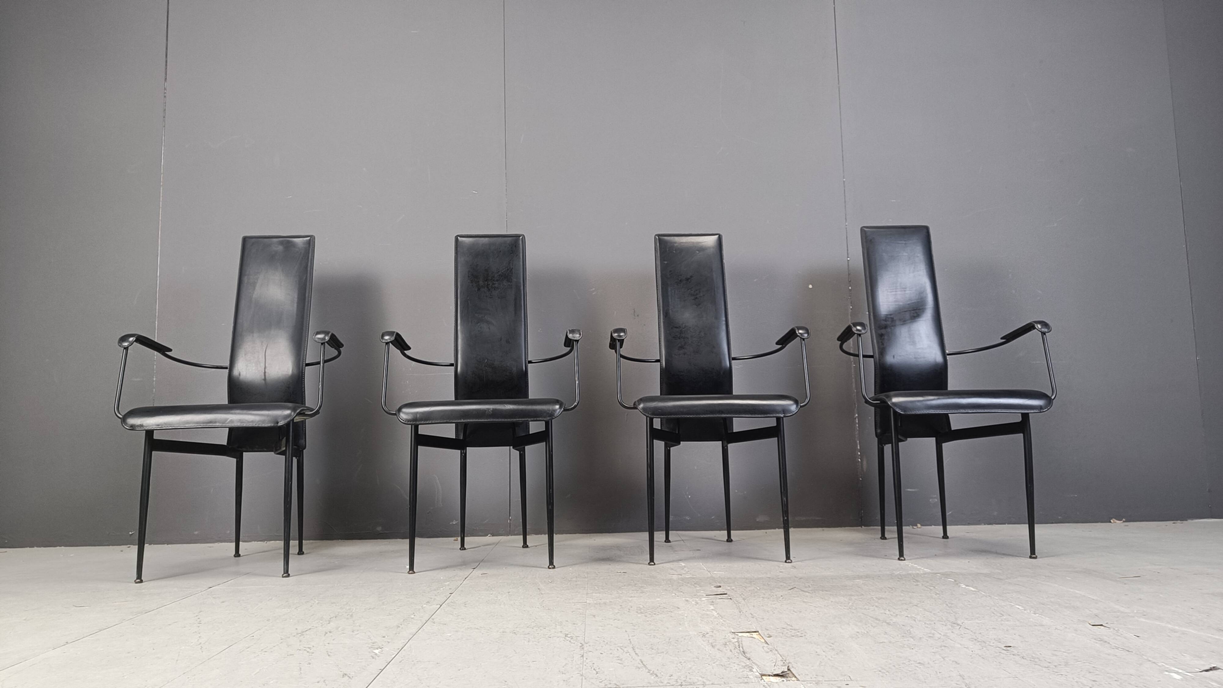 Vintage S44 dining chairs by Giancarlo Vegni for Fasem, set of 4, 1980