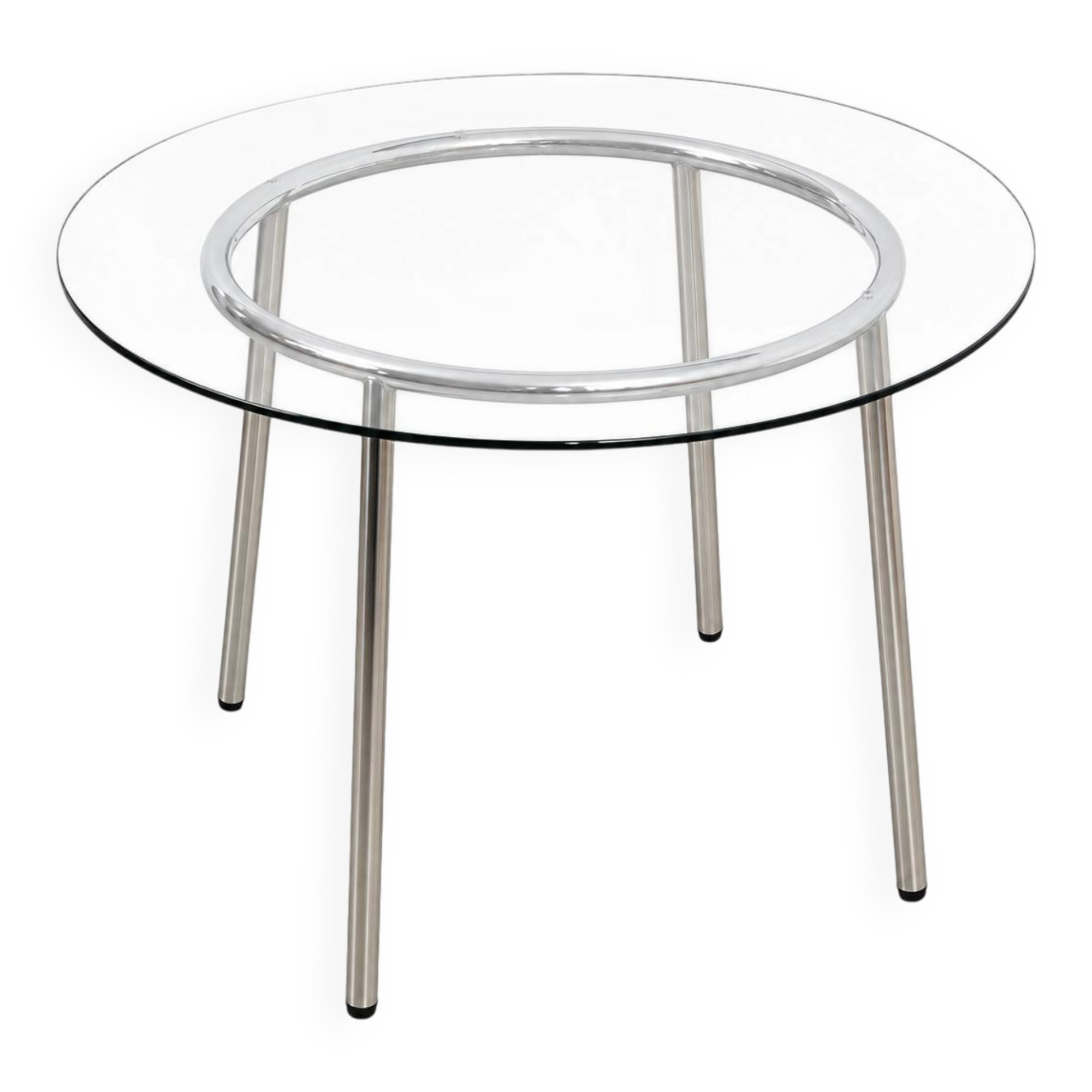 Glass table, Italian design, 1980s, made in Italy