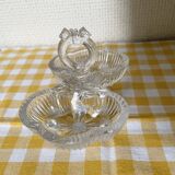 Salière double verre moulé transparent