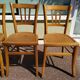 Lot de 4 chaises de bistrot ou de ferme en bois anciennes