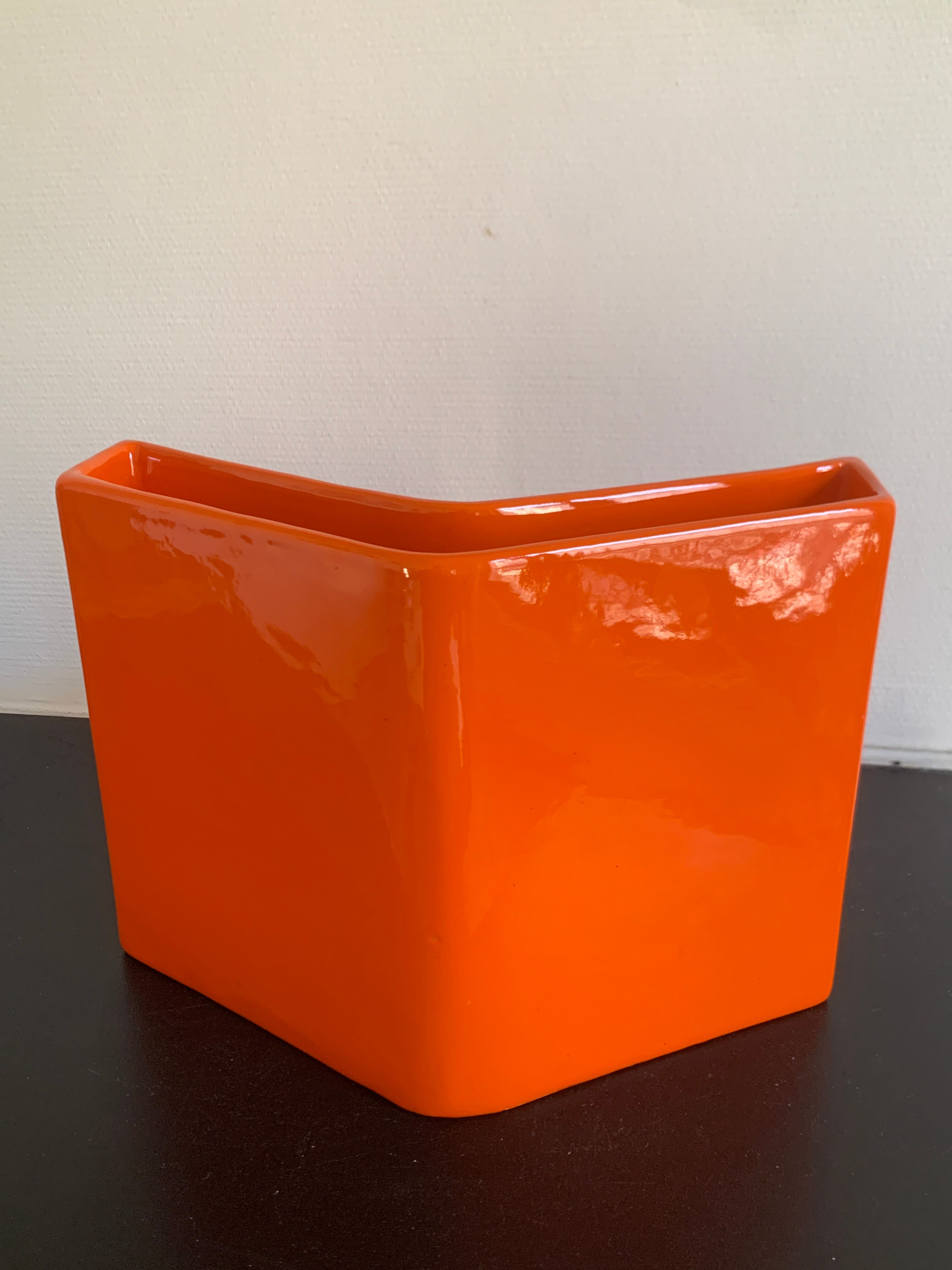 Enamelled ceramic vase design by Gabbianelli, Italy 1970's
