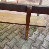 Oak bench with backrest
