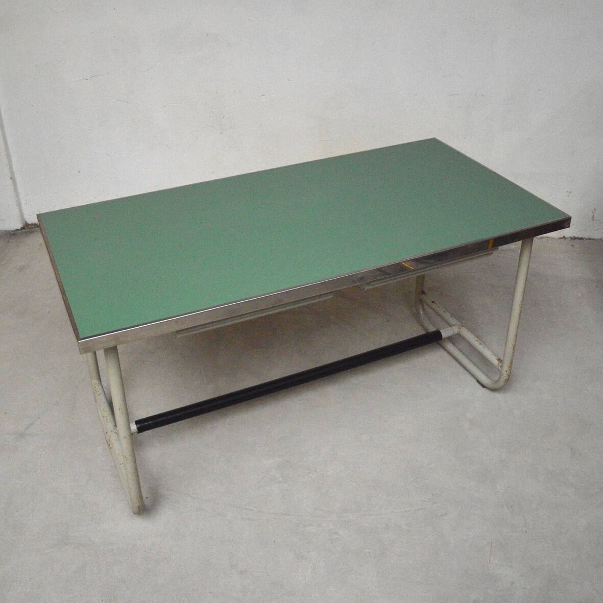 Old metal post desk, 1970