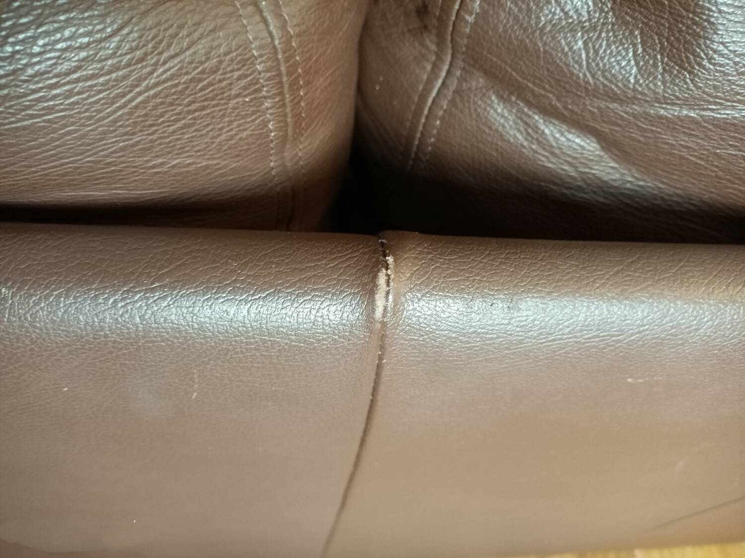 Brown leather sofa