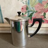 Old silver metal piston coffee maker