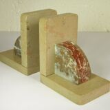 PAIR OF MARBLE BOOKENDS