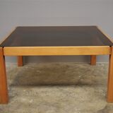 Coffee table with smoked glass top, 1980s