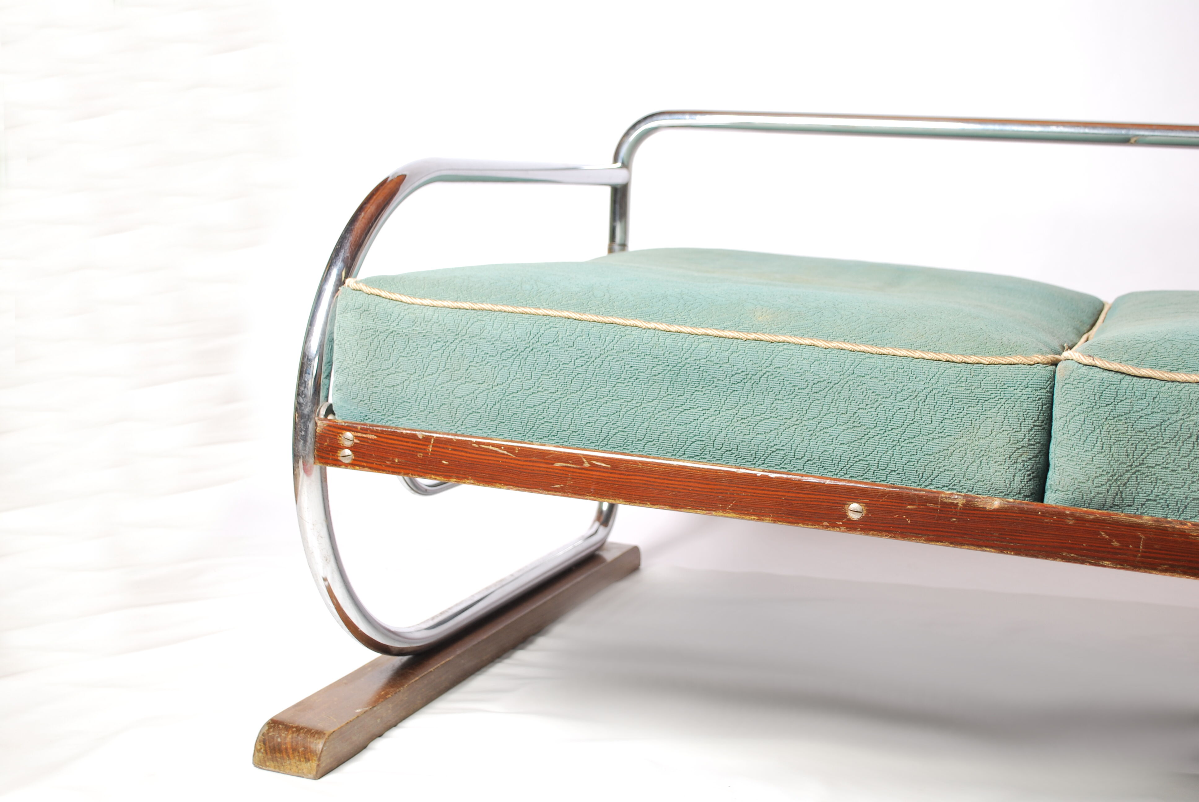 Bauhaus Chrome Sofa by Robert Slezak, 1930's Czecoslovakia
