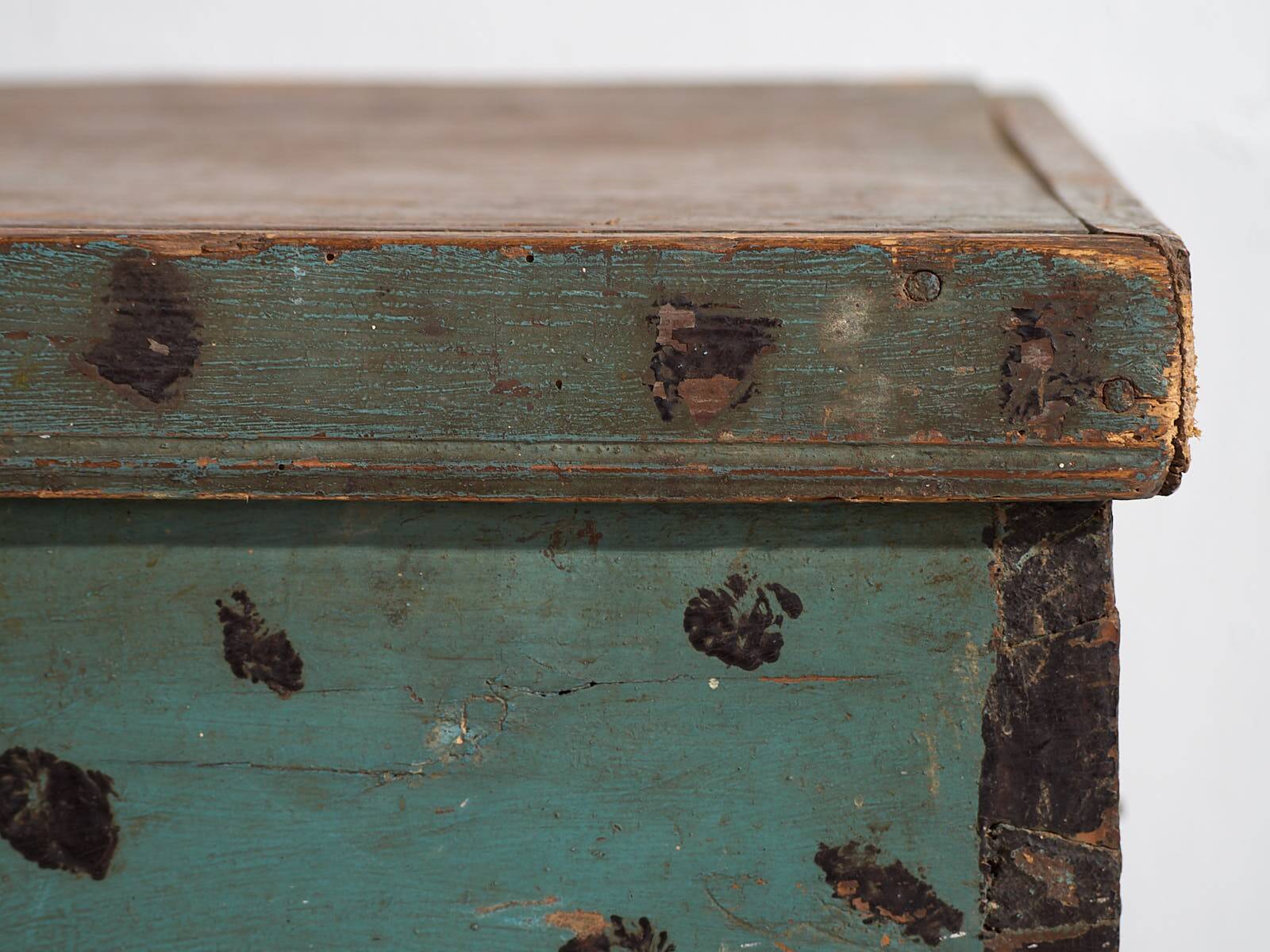Antique Mint Green Storage Trunk (c.1920)