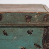 Ancienne malle de rangement vert menthe (c.1920)