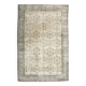 7x10 Turkish Cream Brown Bordered Vintage Rug, 207x316Cm