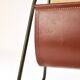 Carl Auböck II Magazine rack Midcentury, brass and brown leather, vintage, Austria