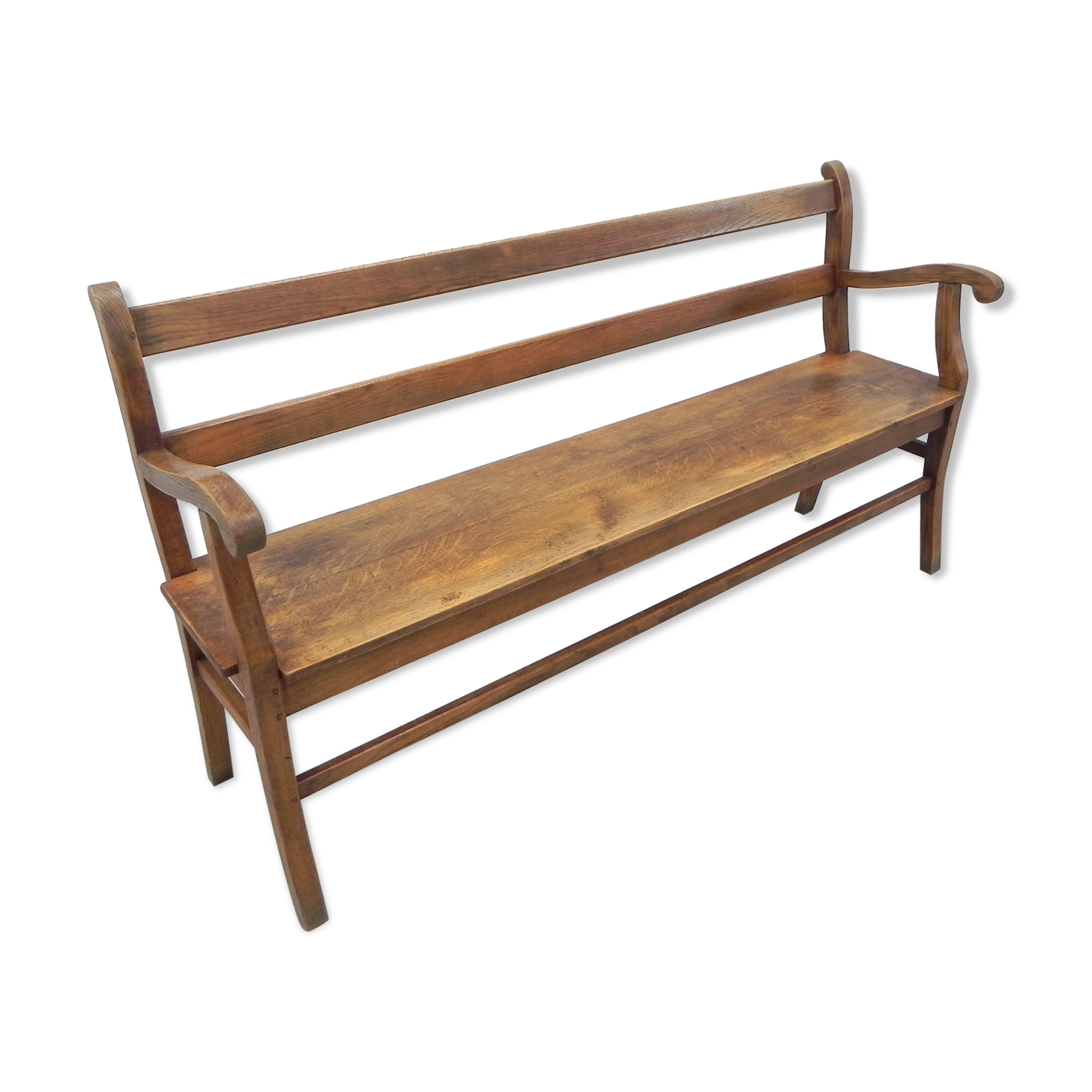 Oak cafe sofa with armrests 160 cm long