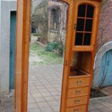 Armoire à glace Art Nouveau en érable moucheté des années 1930