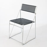 Vintage X-Line chair in enamelled and chromed metal by N.J. Haugesen for Bent Krogh