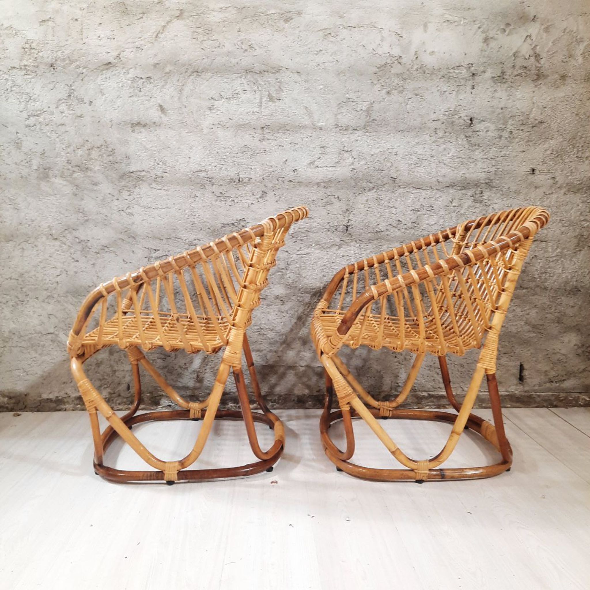 Living room - sofa, pair of armchairs - bamboo