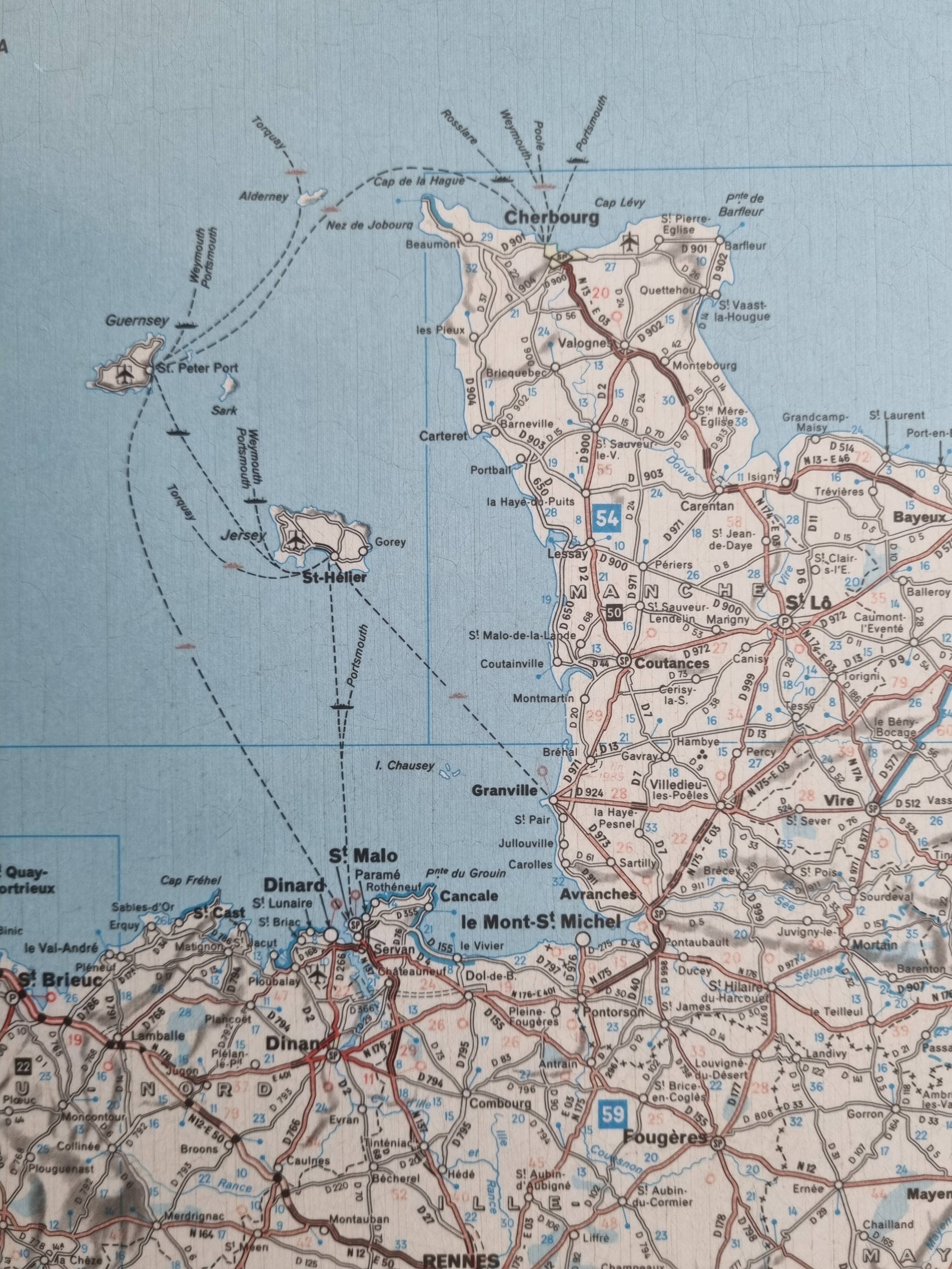 Framed vintage "Michelin" road map from the 80s, 111 cm x 100 cm
