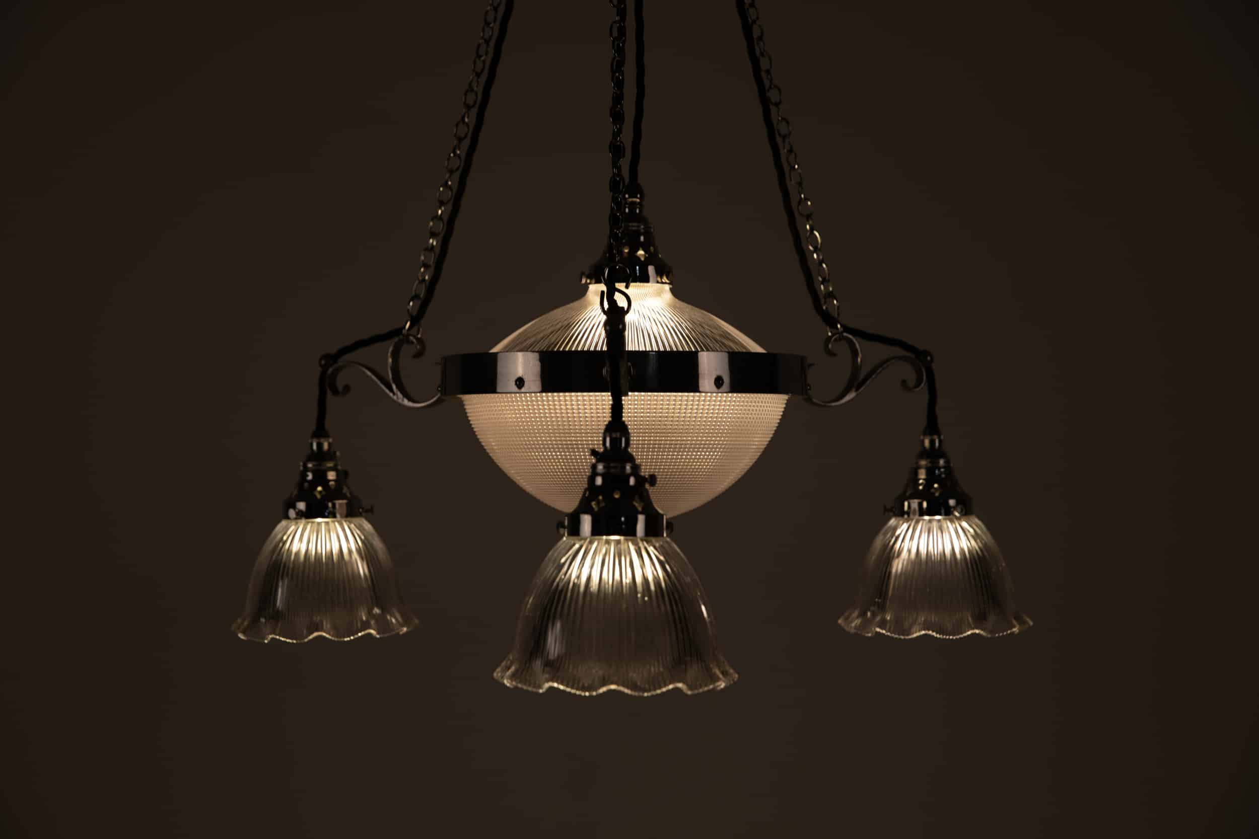 10" Chrome Holophane 'Stiletto' Chandelier