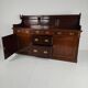 Early 20th-century English mahogany dresser / sideboard – brass campaign hardware