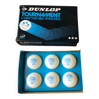 Old box of 6 table tennis balls 38mm dunlop vintage competition