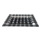 Ancien plateau, centre de table en verre fumé