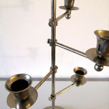 Bougeoir chandelier 4 branches mobiles design années 70