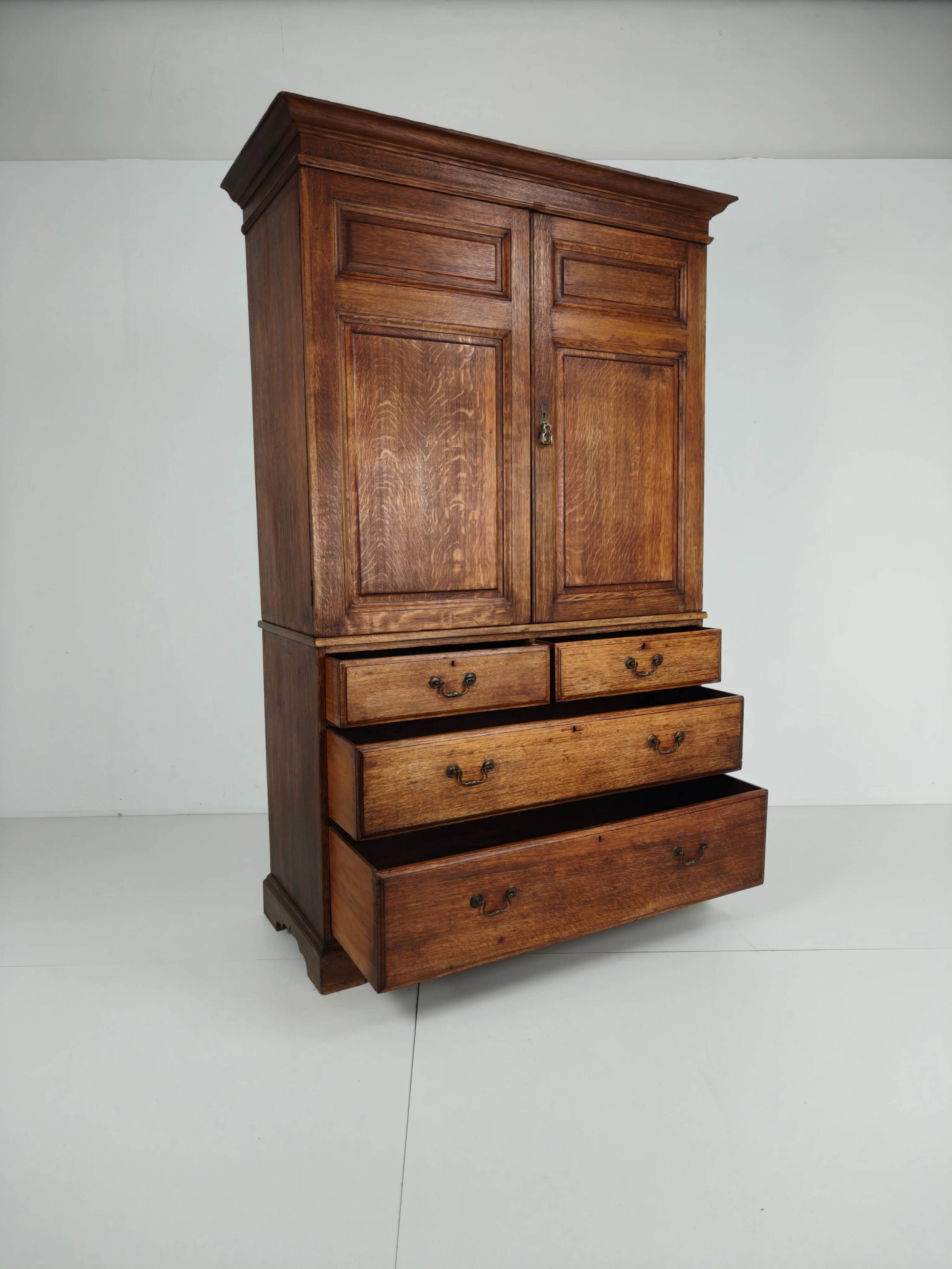 Presse à linge ancienne de Howard & Son, Berners Street, en chêne clair, XIXe siècle